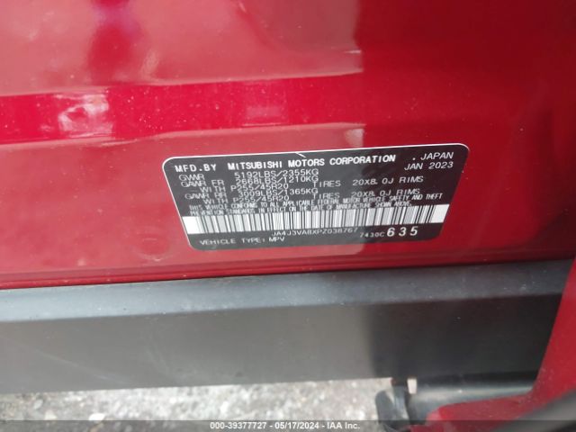 JA4J3VA8XPZ038767 Mitsubishi Outlander Sel 2.5 2wd/sel Black Edition 2wd