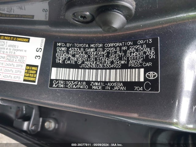 Toyota Prius V Two 2014 JTDZN3EU3E3304922 Image 9