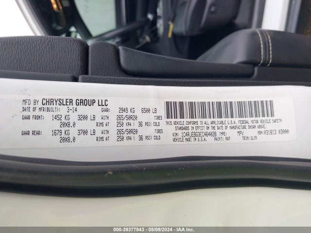 Jeep Grand Cherokee Limited 2014 1C4RJEBG3EC464028 Image 9