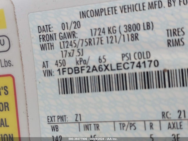 Ford F-250 Xl 2020 1FDBF2A6XLEC74170 Image 9