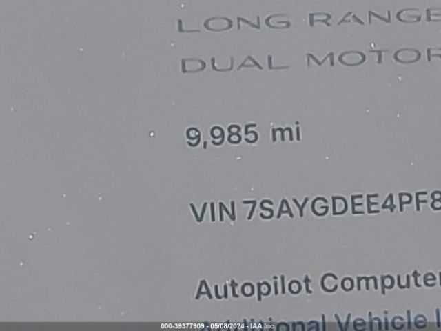 7SAYGDEE4PF864011 Tesla Model Y Awd/long Range Dual Motor All-wheel Drive