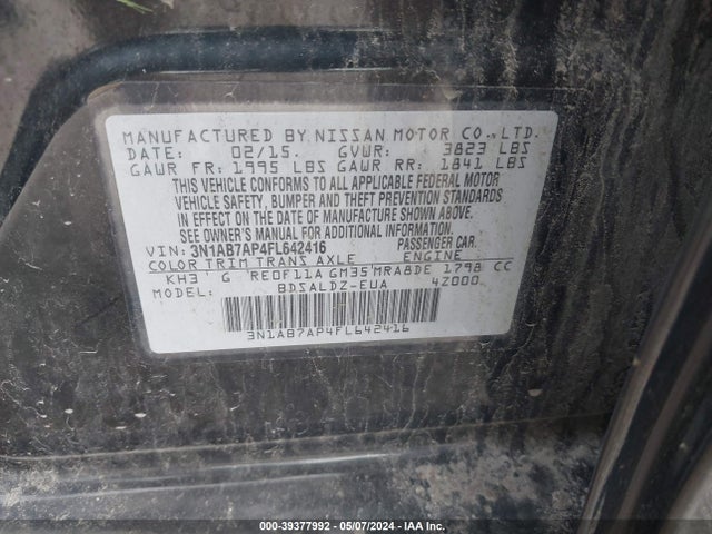 Nissan SENTRA SV 2015 3N1AB7AP4FL642416 Image 9