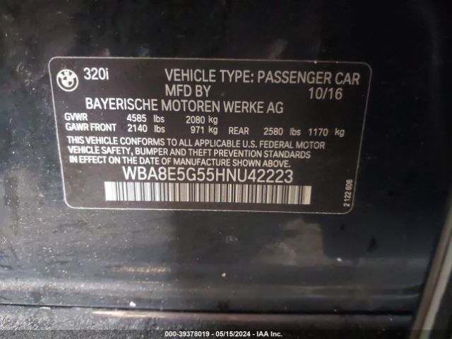 WBA8E5G55HNU42223 BMW 320i Xdrive