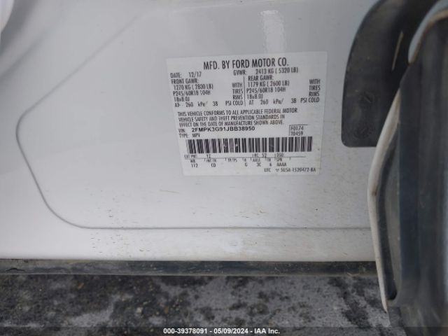 2FMPK3G91JBB38950 Ford EDGE SE