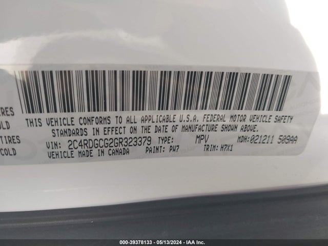 Dodge Grand Caravan Sxt 2016 2C4RDGCG2GR323379 Image 9
