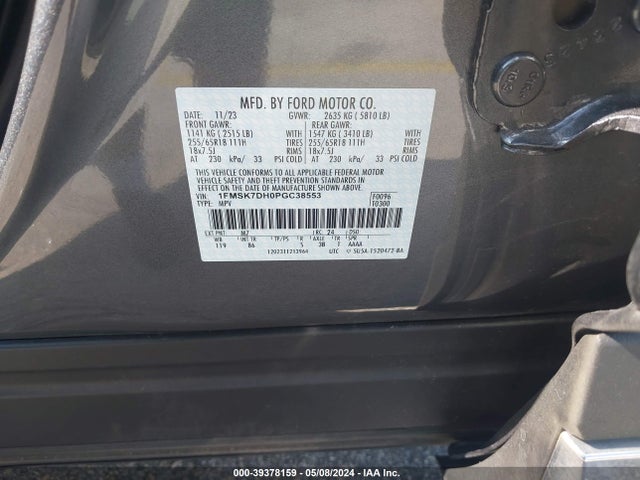 Ford EXPLORER XLT 2023 1FMSK7DH0PGC38553 Image 9