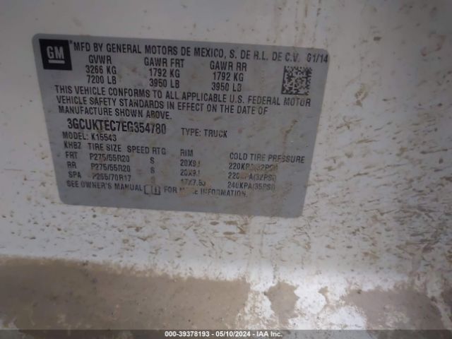 3GCUKTEC7EG354780 Chevrolet Silverado 1500 High Country