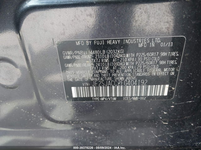 Subaru Forester 2.5i Premium 2014 JF2SJACC2EG404192 Image 9