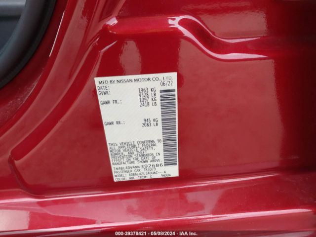 1N4BL4DV4NN392686 Nissan Altima Sv Fwd