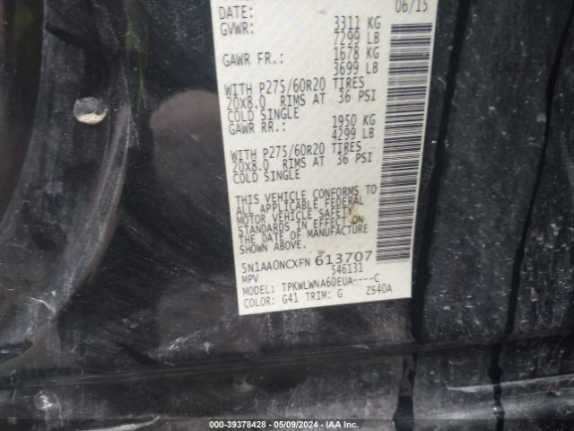 5N1AA0NCXFN613707 Nissan Armada Platinum