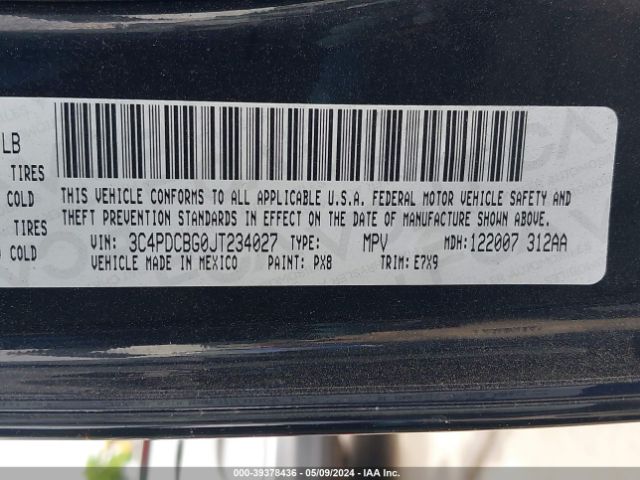 3C4PDCBG0JT234027 Dodge Journey Sxt
