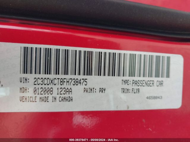 2C3CDXCT8FH738475 Dodge Charger Road/track