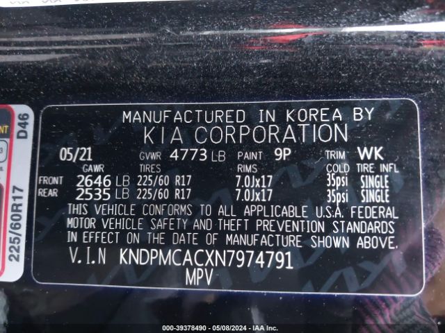 KNDPMCACXN7974791 KIA Sportage Lx