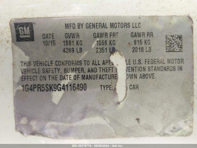 1G4PR5SK9G4116490 Buick Verano Convenience Group