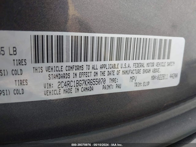 2C4RC1BG7KR655070 Chrysler Pacifica Touring L