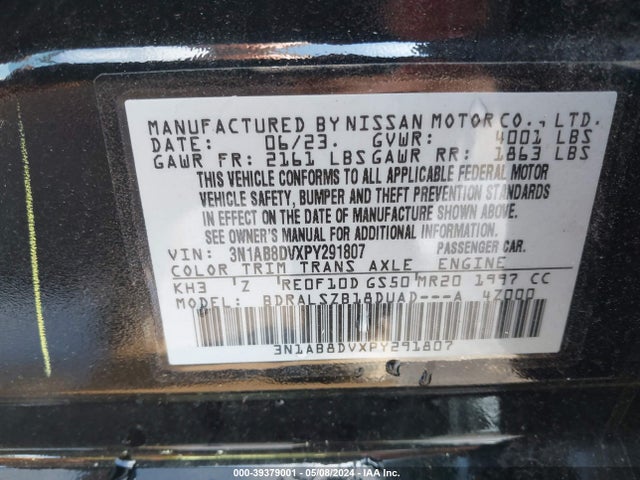 Nissan Sentra Sr Xtronic Cvt 2023 3N1AB8DVXPY291807 Image 9