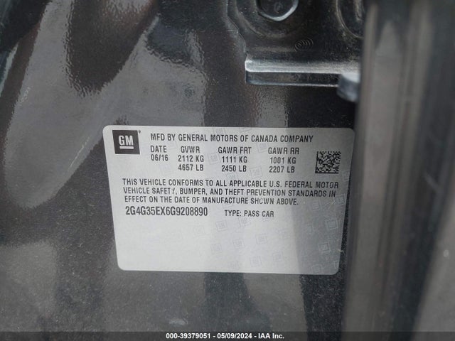 2G4G35EX6G9208890 Buick Regal Turbo Sport Touring