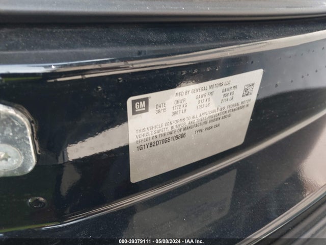 Chevrolet CORVETTE STINGRAY 2016 1G1YB2D70G5105806 Image 9