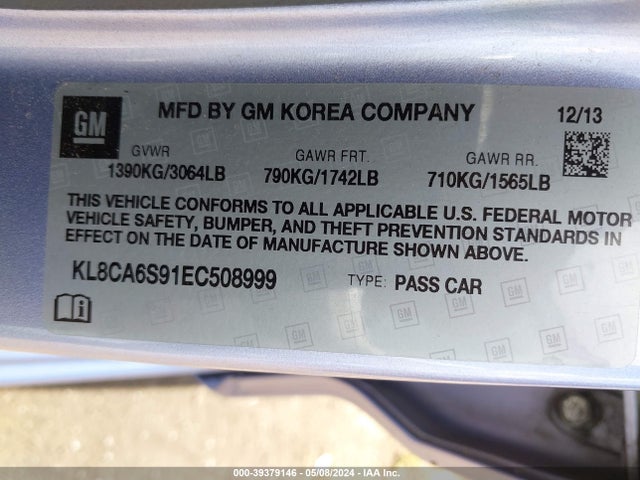 Chevrolet Spark Ls Manual 2014 KL8CA6S91EC508999 Image 9