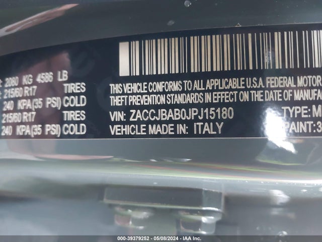 ZACCJBAB0JPJ15180 Jeep Renegade Upland Edition 4x4
