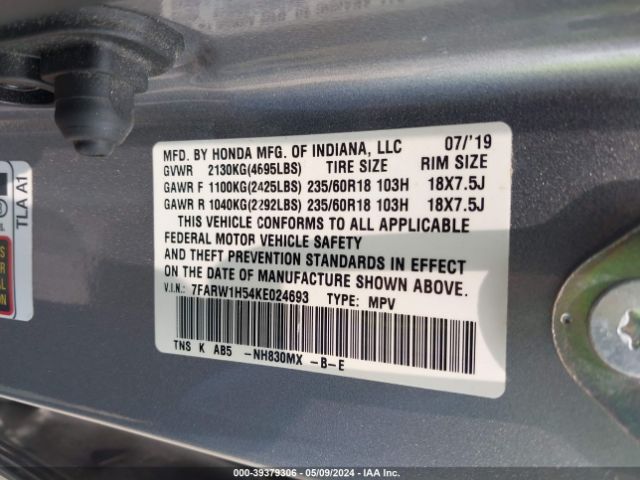 7FARW1H54KE024693 Honda CR-V EX