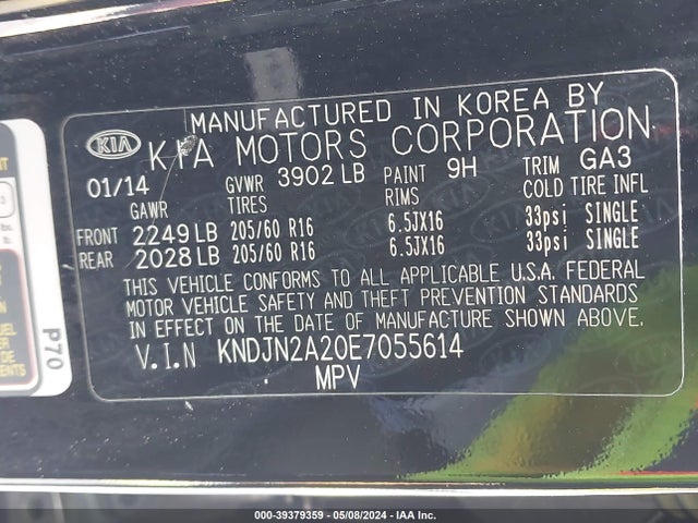 KIA Soul 2014 KNDJN2A20E7055614 Image 9