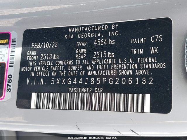 5XXG44J85PG206132 KIA K5 Gt