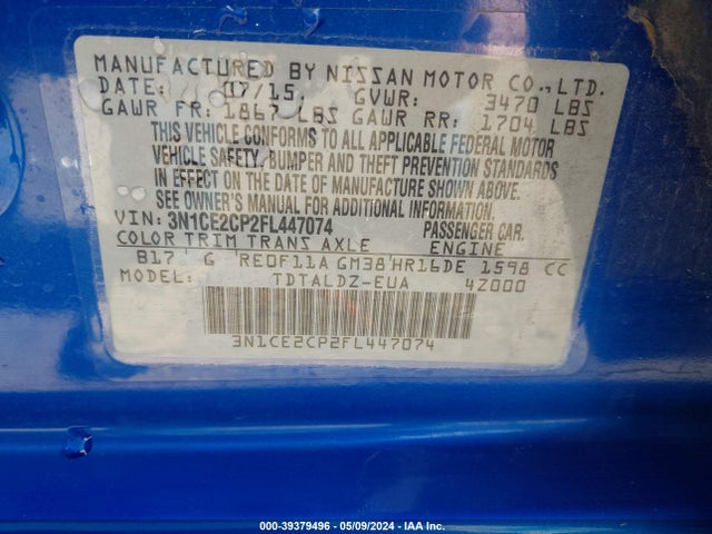Nissan Versa Note Sv 2015 3N1CE2CP2FL447074 Image 9