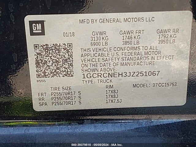 Chevrolet Silverado 1500 Wt 2018 1GCRCNEH3JZ251067 Image 9