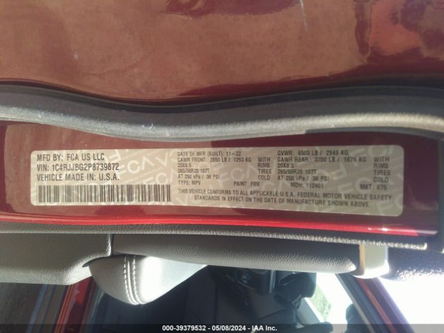 1C4RJJBG2P8739872 Jeep Grand Cherokee L Limited 4x2