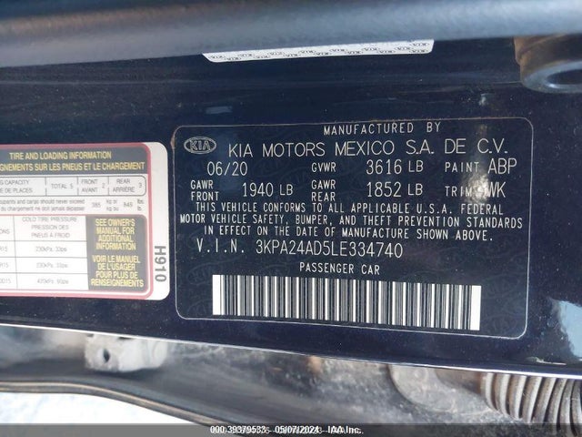 KIA RIO S 2020 3KPA24AD5LE334740 Image 9