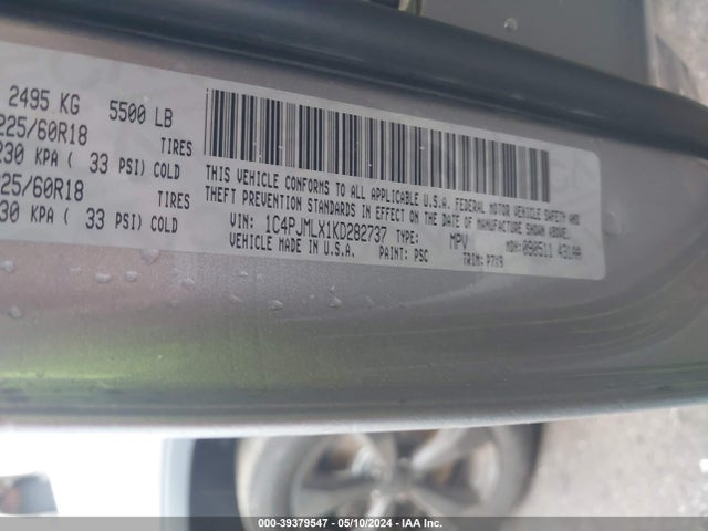 1C4PJMLX1KD282737 Jeep Cherokee Altitude 4x4