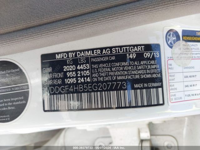 WDDGF4HB5EG207773 Mercedes-Benz C 250 Luxury/sport