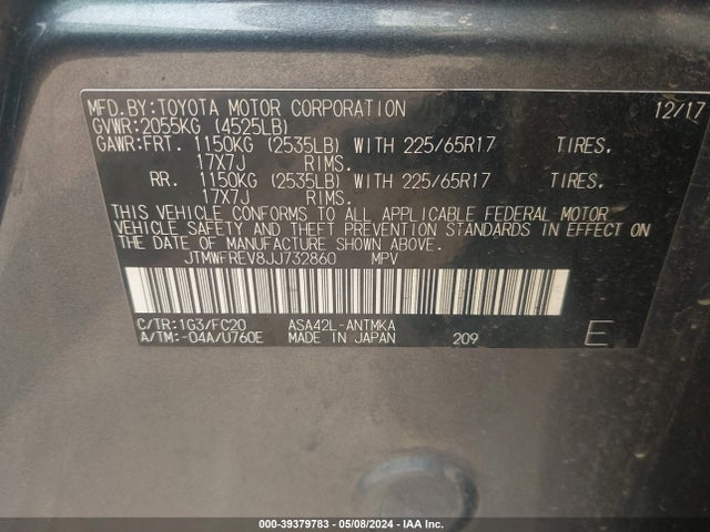Toyota Rav4 Xle 2018 JTMWFREV8JJ732860 Image 9