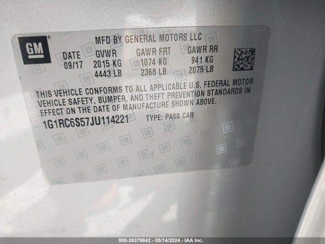 Chevrolet VOLT LT 2018 1G1RC6S57JU114221 Image 9