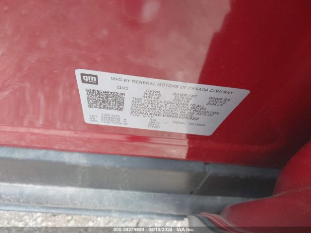 2GNAXNEV9N6105322 Chevrolet Equinox Fwd Premier