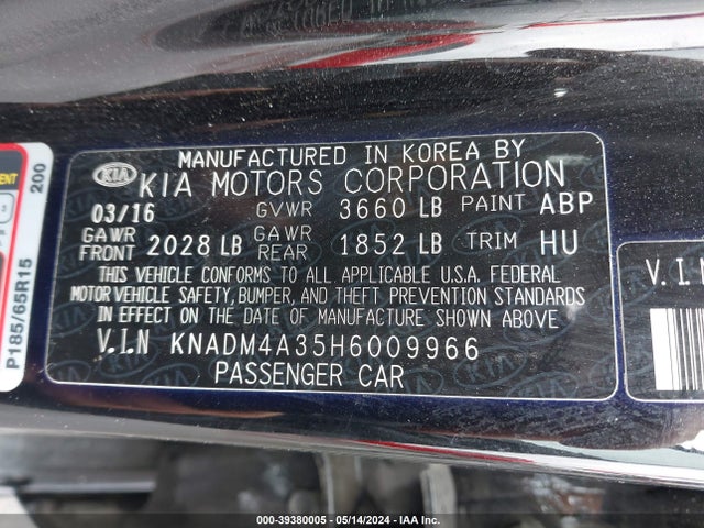 KIA RIO LX 2017 KNADM4A35H6009966 Image 9