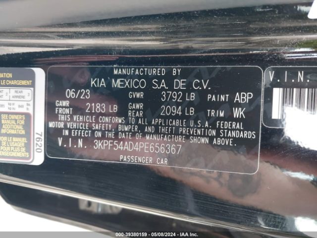 3KPF54AD4PE656367 KIA Forte Gt-line