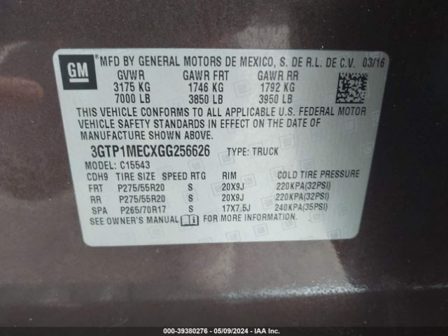 3GTP1MECXGG256626 GMC Sierra 1500 Sle
