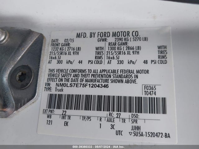 Ford Transit Connect Xl 2015 NM0LS7E75F1204346 Image 9