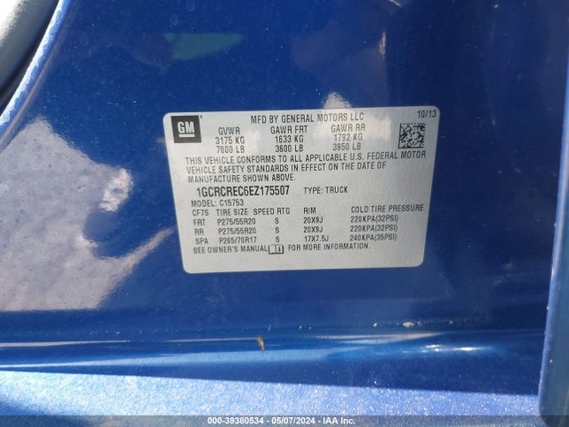 Chevrolet Silverado 1500 1lt 2014 1GCRCREC6EZ175507 Image 9