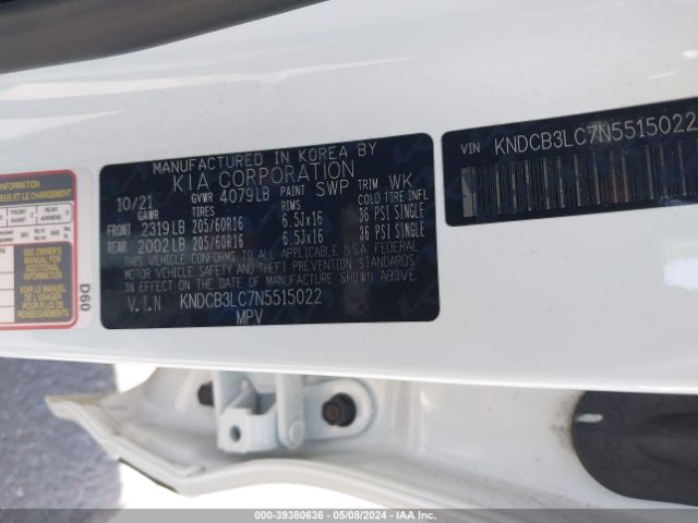 KNDCB3LC7N5515022 KIA NIRO LX