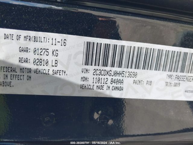 2C3CDXGJ0HH513690 Dodge Charger R/t Scat Pack Rwd