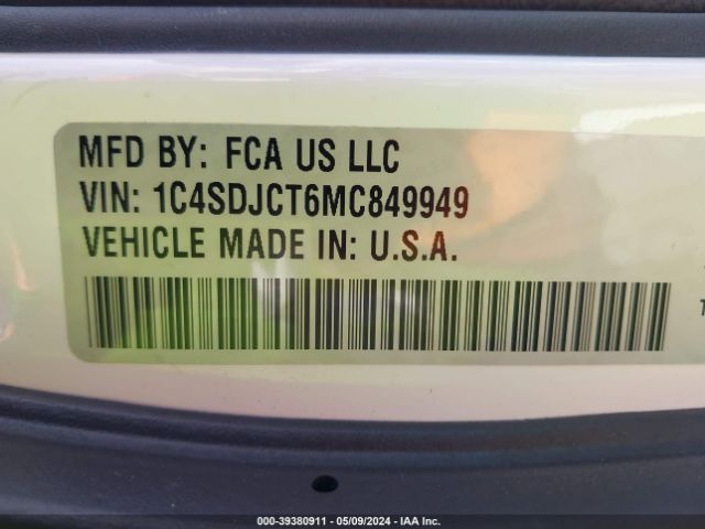1C4SDJCT6MC849949 Dodge Durango R/t Awd
