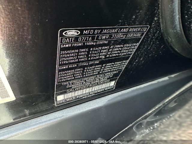 SALWR2EF4GA106389 Land Rover Range Rover Sport 5.0l V8 Supercharged/5.0l V8 Supercharged Dynamic