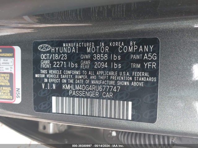 Hyundai ELANTRA SEL 2024 KMHLM4DG4RU677747 Image 9