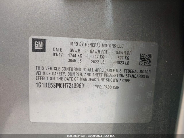 Chevrolet Cruze Lt Auto 2017 1G1BE5SM6H7213960 Image 9