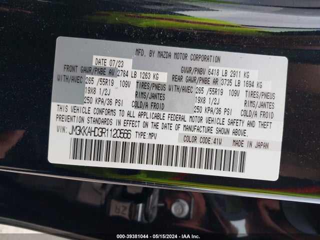 Mazda Cx-90 3.3 Turbo Select 2024 JM3KKAHD3R1120566 Image 9