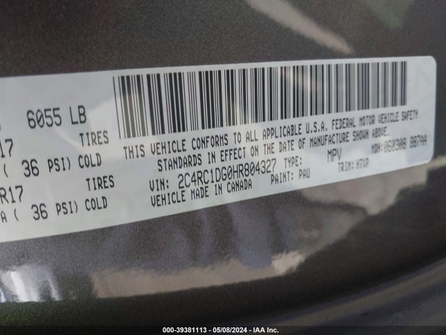 Chrysler Pacifica Touring 2017 2C4RC1DG0HR804327 Image 9