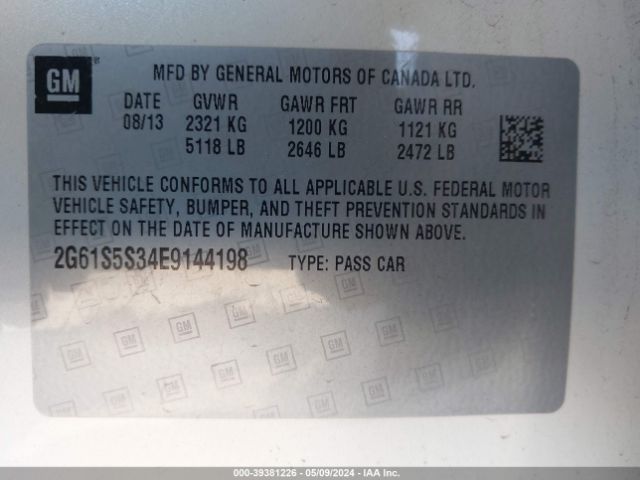 2G61S5S34E9144198 Cadillac Xts Platinum